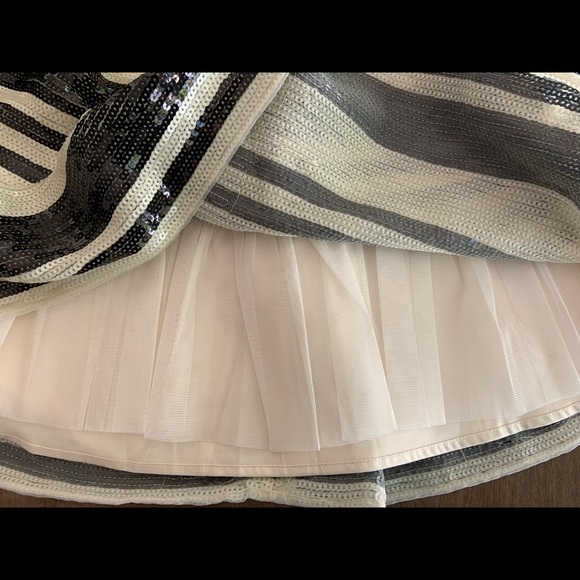 Bebe Black White Strapless Mini Sequin Dress 6 - Picture 6 of 7